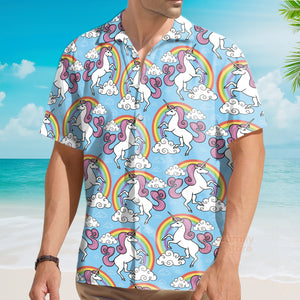 Life Is Better With Pink Unicorn Rainbow SkyBlue Hawaiian Shirt