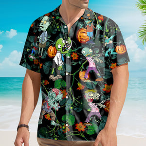 Halloween Zombie Tropical Pumpkin Scary - Hawaiian Shirt