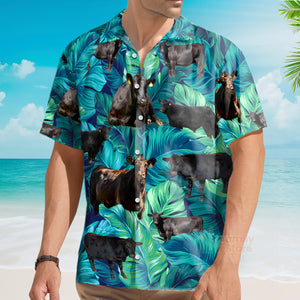 Custom PhotoBlack Angus Cattle Lover - Hawaiian Shirt