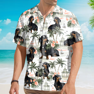 Dachshund Summer Beach Surfing Custom Hawaiian Shirt PN302177Lb