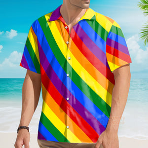 Lgbt Rainbow Gay Pride Flag Vintage Hawaiian Beach Shirts