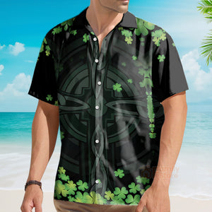 St Patricks Day Irish Erin Go Bragh American Flag Clover Hawaiian Shirt