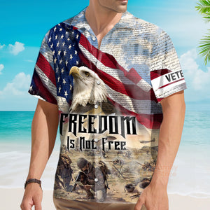 Freedom Is Not Free America FLag Eagle Hawaiian Shirt