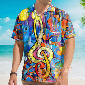 FamilyStore Music Note Guitar - Hawaiian Shirt