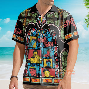 FamilyStore Star Trek The Original Series Retro Character Squares Stained Glass - Hawaiian Shirt