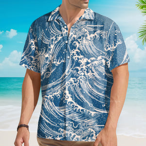 FamilyStore Ocean Great Waves Japanese Style - Hawaiian Shirt