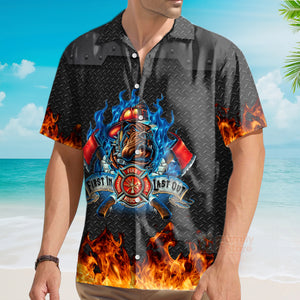 FamilyStore Firefighter First In Last Out - Personalized Hawaiian Shirt