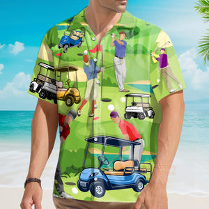 Golf They See Me Rollin They Hatin Golfers Funny Quotes Hawaiian Shirt