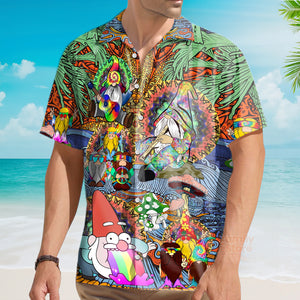 Hippie Gnome Peace Life Color Hawaiian Shirt