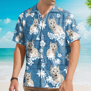 Custom Photo Appaloosa Horse Blue Tribal - Custom Hawaiian Shirt