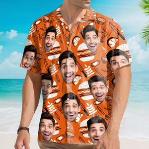 Funny Custom Face On Barbecue Party Custom Hawaiian Shirt PN302150Lb