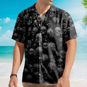 Skull Black Hawaiian Shirt For Men & Women