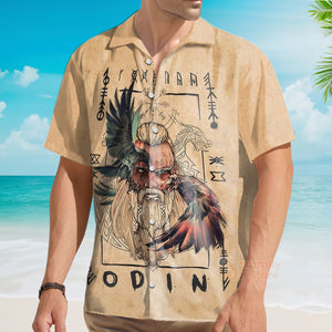 Viking Odin Sign Old Man Viking Hawaiian Shirt