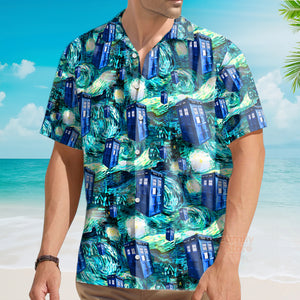 Tardis Starry Night Doctor Who Hawaiian Shirt