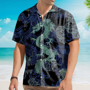 FamilyStore Mint Dragon Dark Short Sleeve - Hawaiian Shirt