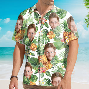 Custom Photo Face Hibiscus Flower Summer - Personalized Hawaiian Shirt