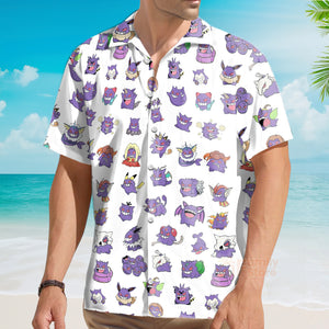 Gengar Cosplay Pokemon Hawaiian Shirt