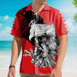 Red Polish Eagle Aloha Hawaiian Shirts For Men & Women