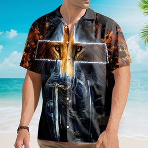 Warrior Of Christ Lion Cross Hawaiian Shirt