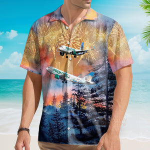 Frontier Airlines Airbus A320-251N Independence Day Hawaiian Shirt