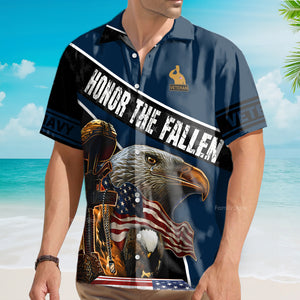 Navy Honor The Fallen Eagle With Gun Veteran U.S. Navy Hawaiian Shirt