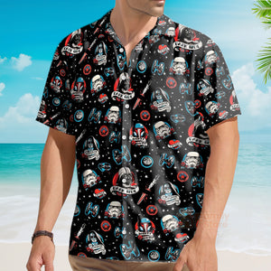 Star Wars Darth Vader Storm Trooper Dark Side Black Hawaiian Shirt