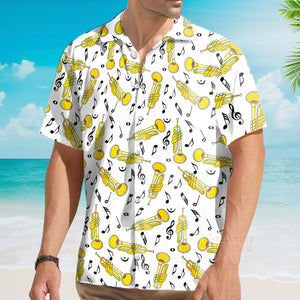 Trumpet Seamless Pattern Shirt For Men Hawaiian Shirt