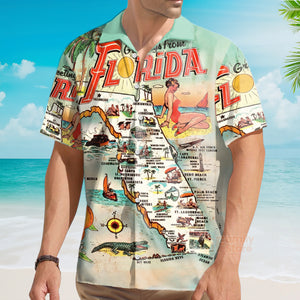 FamilyStore Coastal Vibes A Greeting From Florida - Hawaiian Shirt