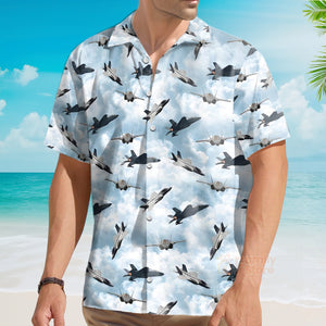 Sky Aircraft Hawaiian Shirt, Airplane Aloha Shirt, Aviation Shirt For Men