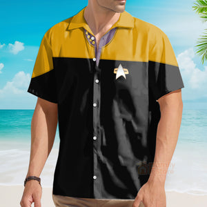 FamilyStore Star Trek Voyager Yellow Costume Cool Hawaiian Shirt