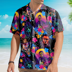 Horror movie Retro Flower Tropical Style - Hawaiian Shirt