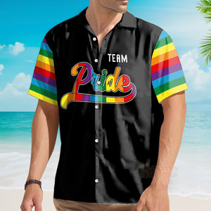 Personalized Name And Number Lgbt Pride Team Hawaiian Shirt