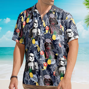 Star Wars Darth Vader Storm Trooper Flower Hawaiian Shirt