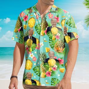 Custom Donald Trump Photo Tropical Style Hawaii Shirt