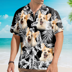 Custom Photo German Shepherd Flower Hawaiian Shirt - PN303141Lb