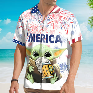 Star Wars Baby Yoda With Beer Hawaiian Shirt