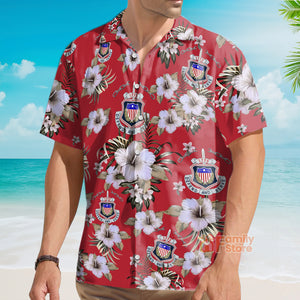 FamilyStore Custom Photo Funny Dog And Flower Red Color - Hawaiian Shirt