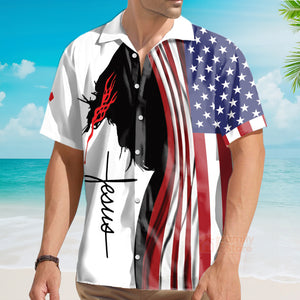 7 Days Without God Make One Weak American Flag Jesus Christ Hawaiian Shirt