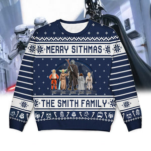 Merry Sithmas Merry Christmas - Gift For Dad - Personalized Ugly Sweater - CL08 NA94