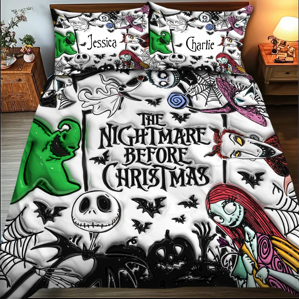 Spooky Before Christmas Custom Name Gift - Personalized Quilt Bedding Set HH01
