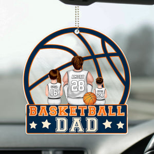 The Best Basket Dad Ever - Gift For Dad, Children, Family - Personalized Car Hanging Ornament - SPCL03 NA94