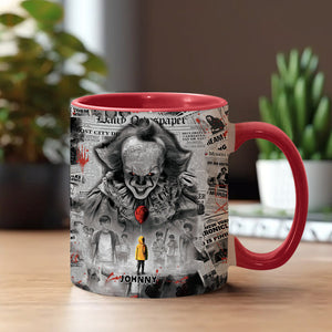 Custom Name Clown Make Me Scared Happy Halloween - Personalized Accent Mug - NA94