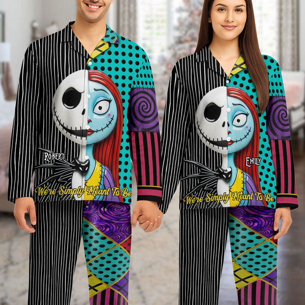 We're Simply Meant To Be - Personalized Pajama - Christmas Gift For Couple HH01
