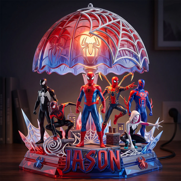 Red Hero With Custom Name - Personalized Custom Shape Acrylic Light Box - Gift For Kids - DCCo