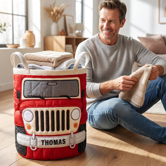Dirt Journey - Personalized Quilted Laudry Basket - Gifts For Off-road Lovers