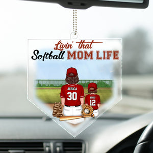 Livin' That Softball Mom Life - Gift For Mom - Personalized Car Hanging Ornament - SPCL01 NA94