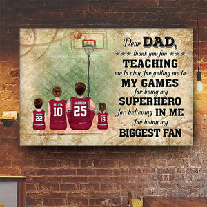 Dragon Ball Dear Dad, Thank You For Teaching Me To Play This Game - Gift For Dad, Children, Family - Personalized Canvas Poster