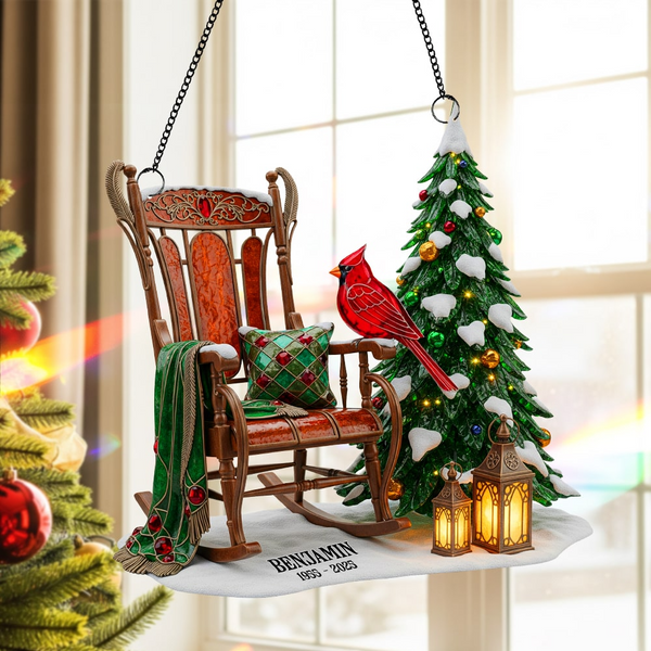 Memorial Cardinal - Personalized Window Hanging Suncatcher - Christmas Gift For Memorial Human HH01