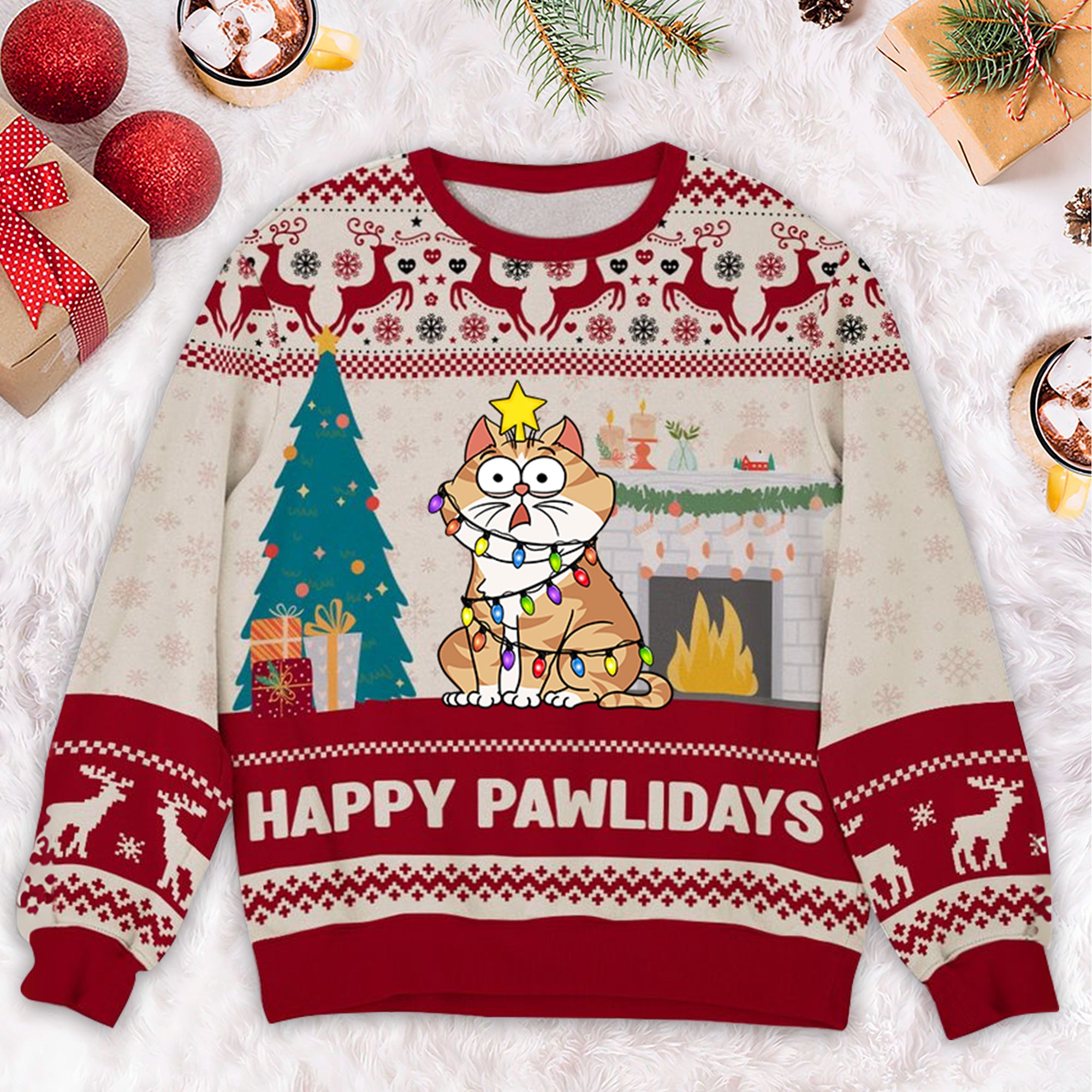 Happy Pawlidays - Gift For Christmas - Personalized Ugly Sweater - CLP03 NH96