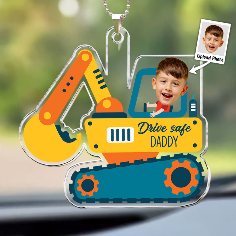 Custom Photo Drive Car, Bulldozer, Boat Funny Trip But Keep You Safe - Gift For Dad, Mom - Personalized Car Hanging Ornament - NA94